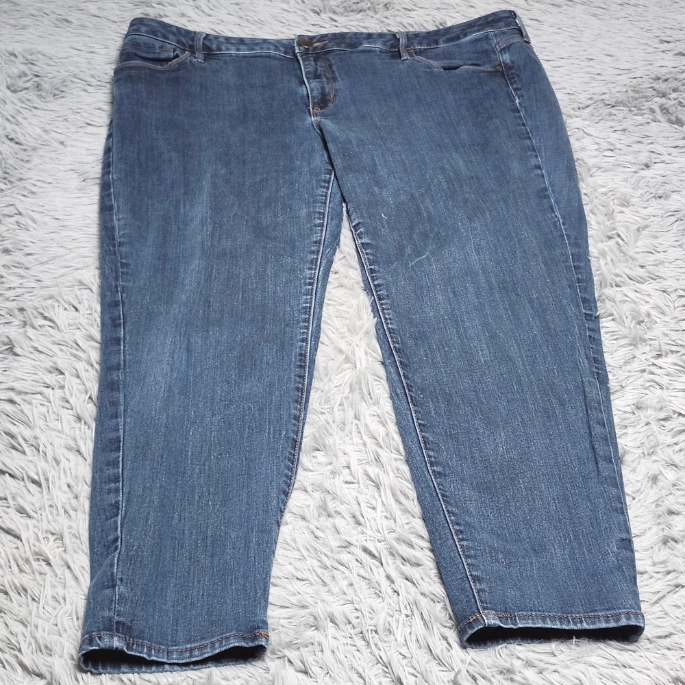 a.n.a Skinny Ankle Jeans Womens Size 18W Blue Denim Stretch Casual Stretch ana